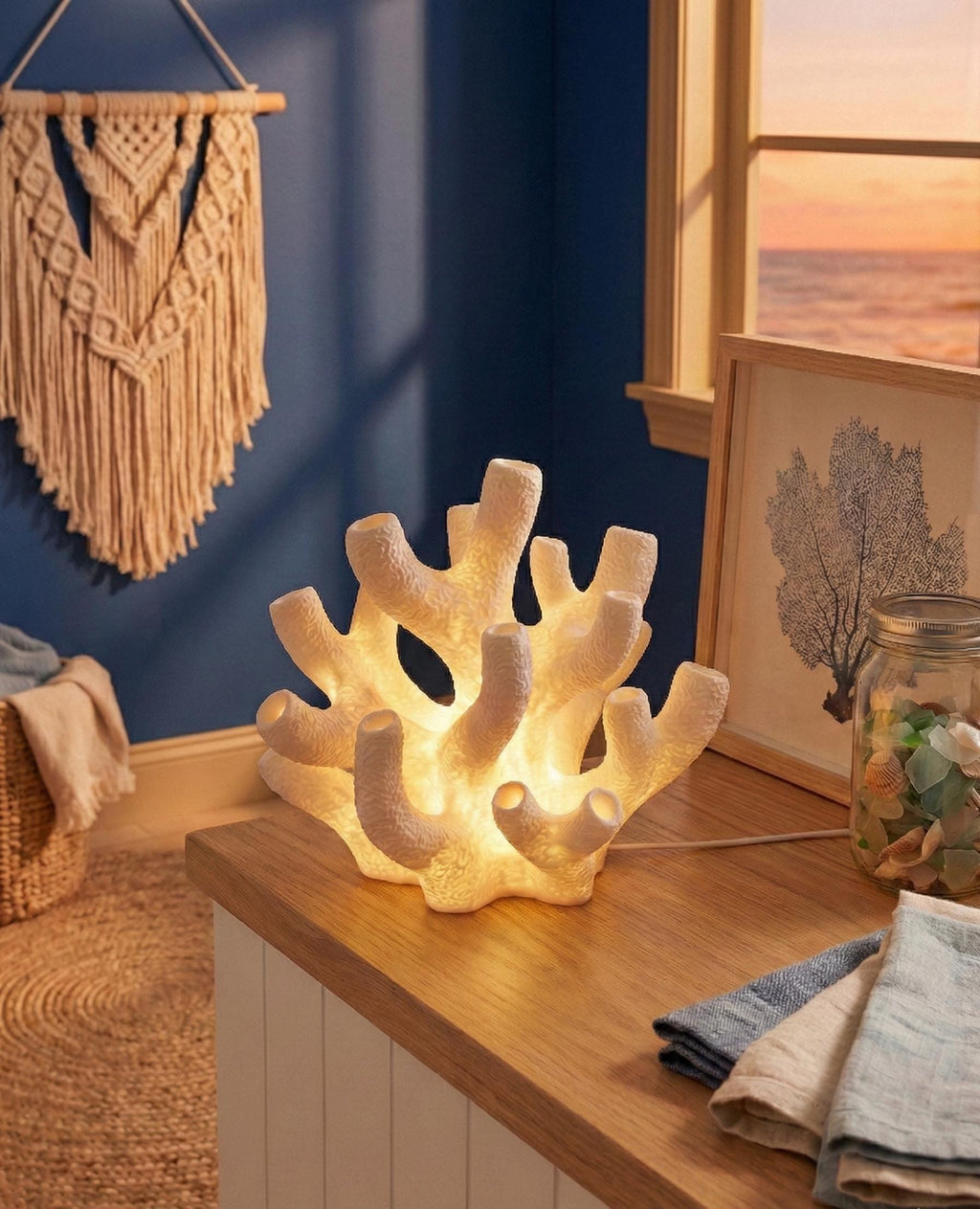 Coral Reef Lamp | Coastal Table Lamp | Beach House Decor | Ocean Night Light | Reef Sculpture | Nautical Decor | Sea Decor Gift
