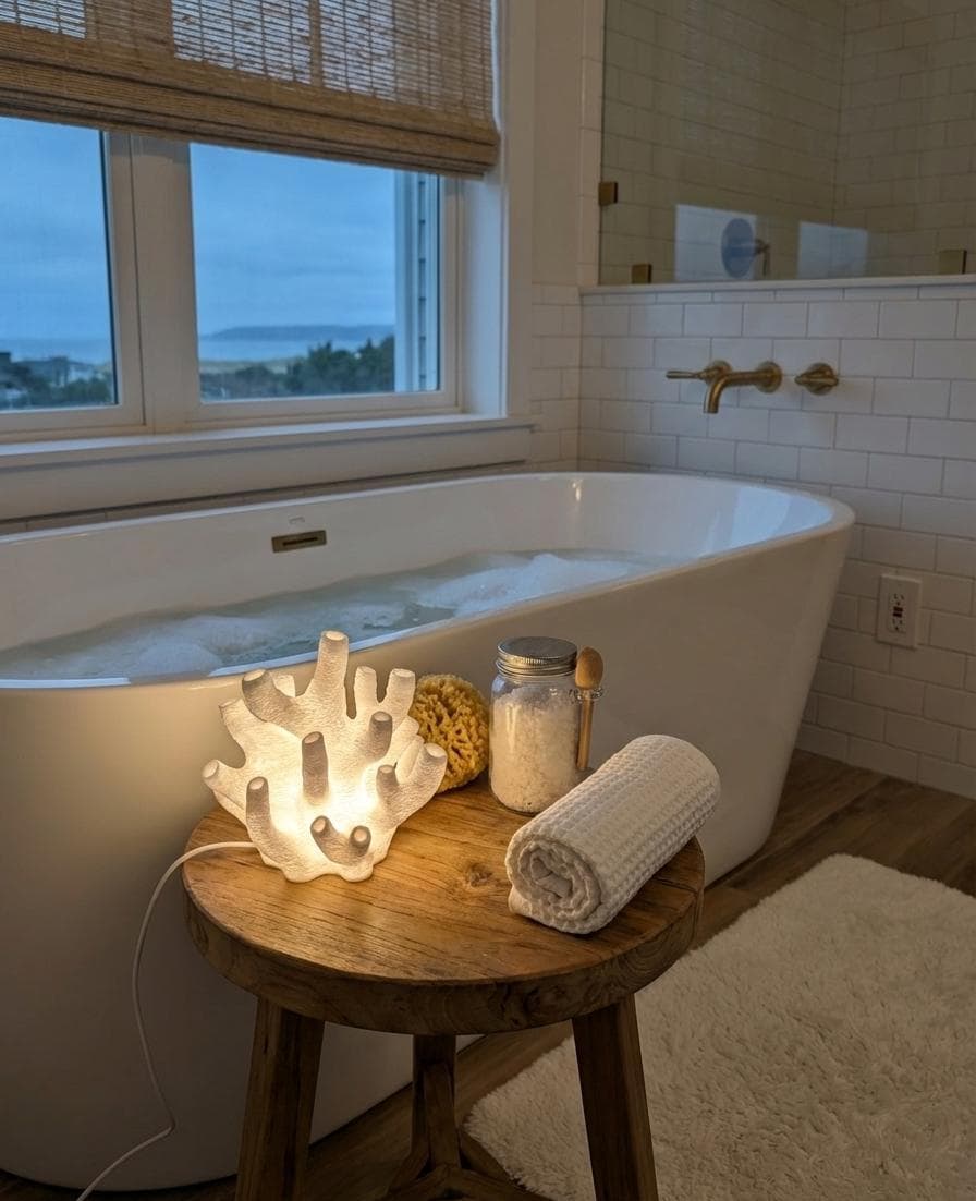 Coral Lamp | Coastal Table Lamp | Beach House Decor | Ocean Night Light | Reef Lamp | 3D Printed Lamp | Nautical Decor | Sea Decor Gift