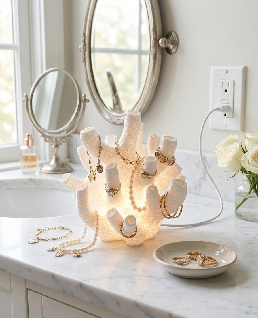 Coral Lamp | Coastal Table Lamp | Beach House Decor | Ocean Night Light | Reef Lamp | 3D Printed Lamp | Nautical Decor | Sea Decor Gift