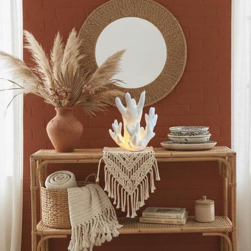Boho Coral Lamp | Beach House Decor | Coastal Beach Decor | Ocean Room Decor | Nautical Home Decor | Sea Lamp | Coastal Night Light