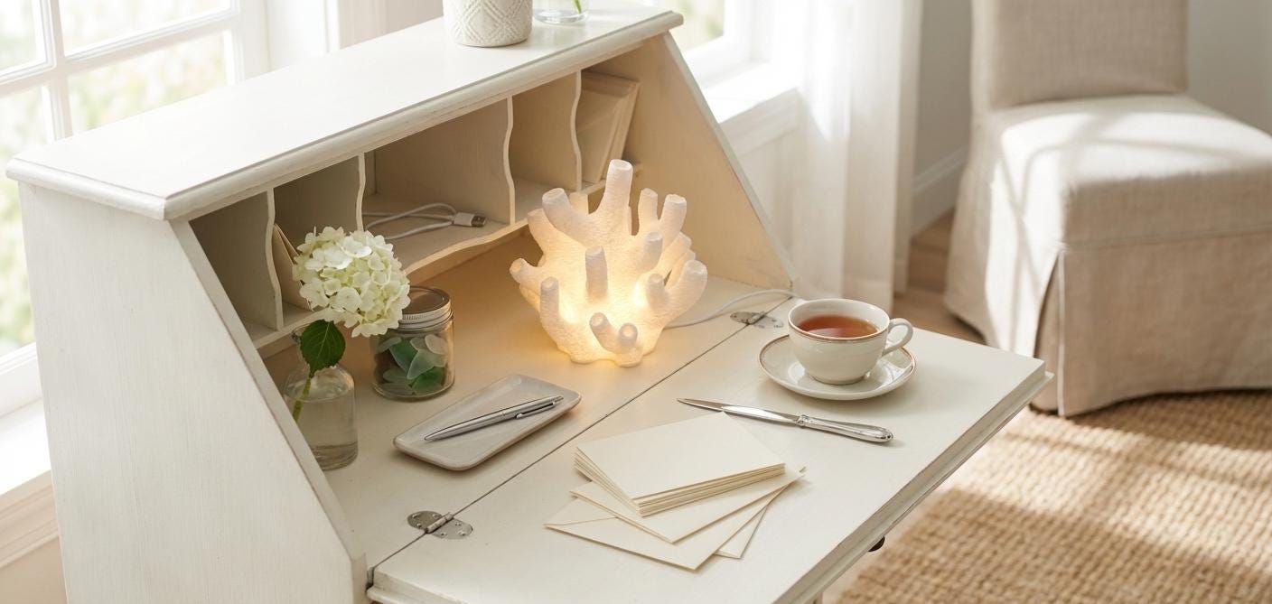 Coral Lamp | Coastal Table Lamp | Beach House Decor | Ocean Night Light | Reef Lamp | 3D Printed Lamp | Nautical Decor | Sea Decor Gift