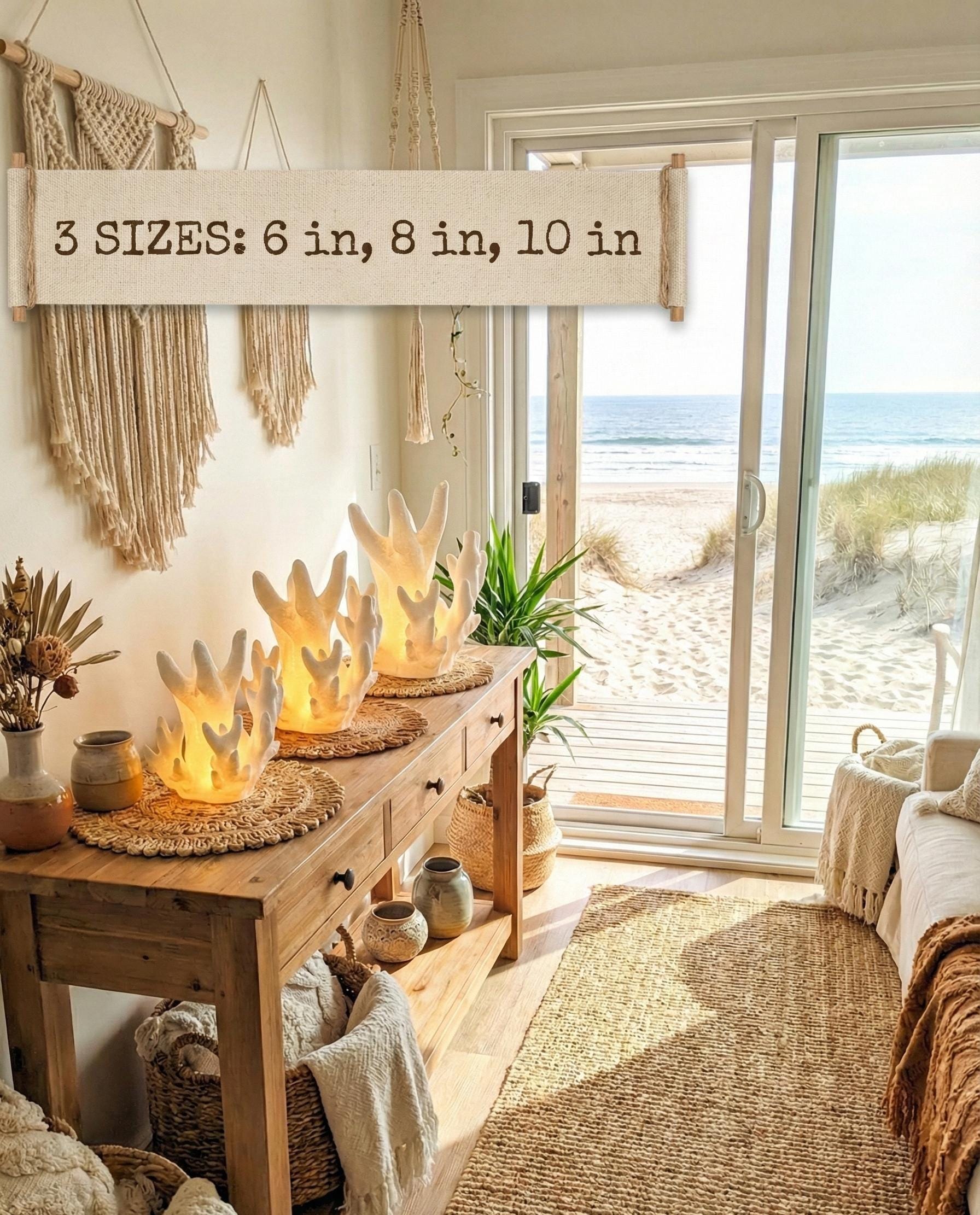 Boho Coral Lamp | Beach House Decor | Coastal Beach Decor | Ocean Room Decor | Nautical Home Decor | Sea Lamp | Coastal Night Light