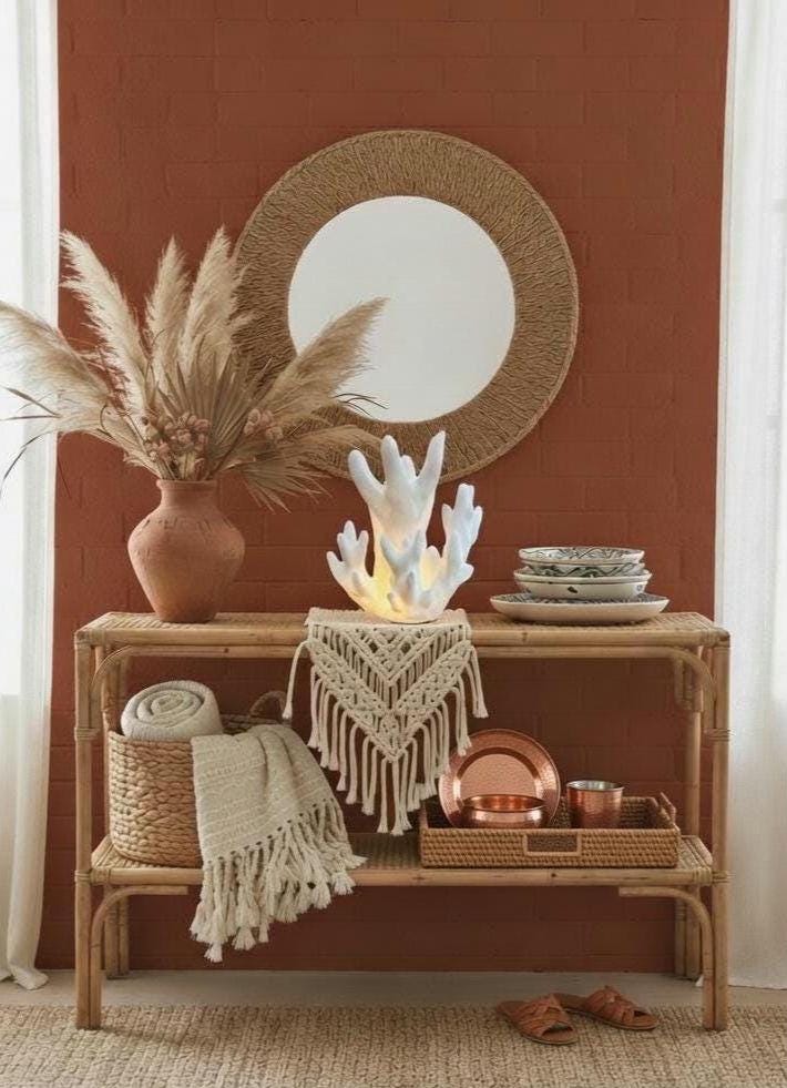 Boho Coral Lamp | Beach House Decor | Coastal Beach Decor | Ocean Room Decor | Nautical Home Decor | Sea Lamp | Coastal Night Light