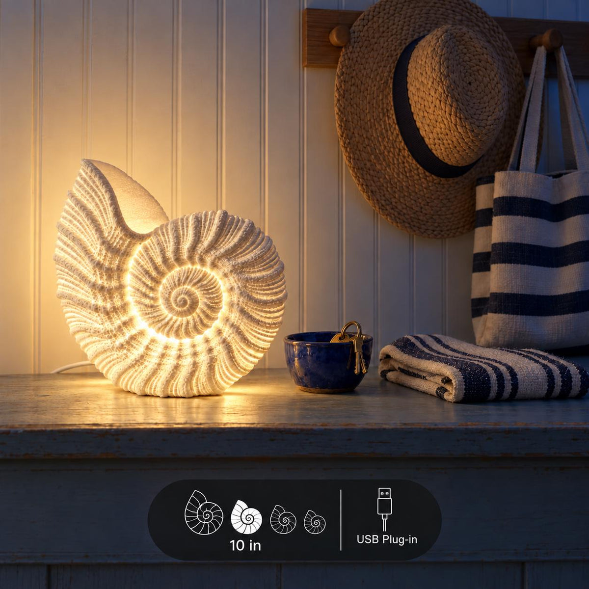 Nautilus Shell Lamp by Ocean Home Studio, photo 3