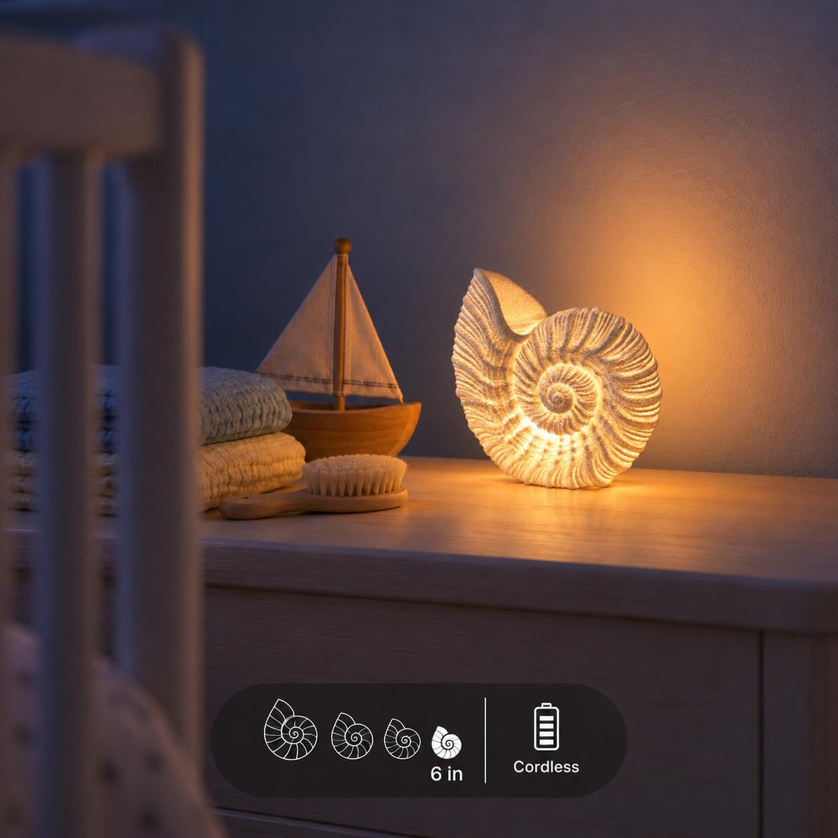 Nautilus Shell Lamp by Ocean Home Studio, photo 7